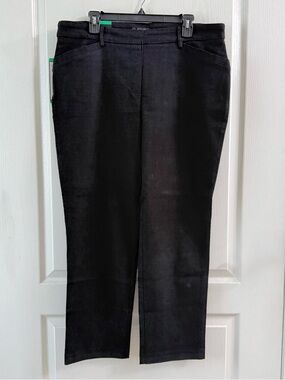 Hilary Radley Black Straight-Leg Pants